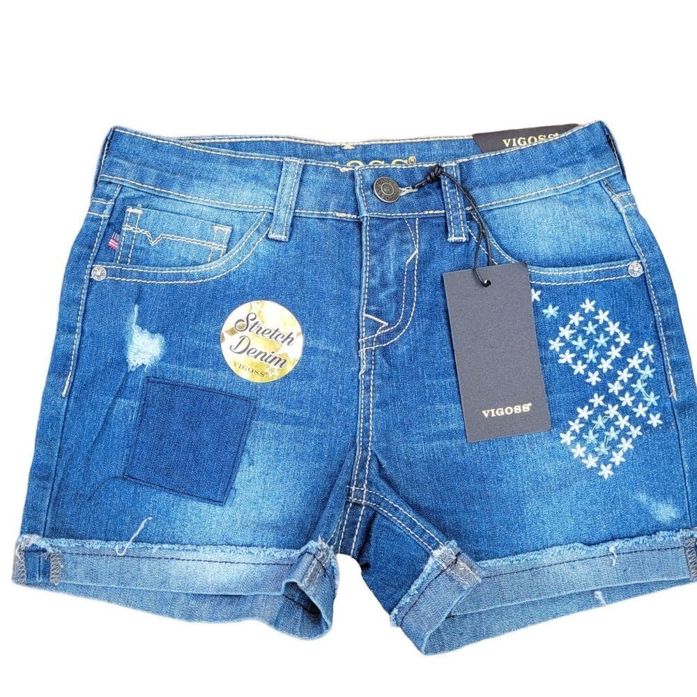 GIRL VIGOSS STRETCH DENIM SHORTS SZ 14